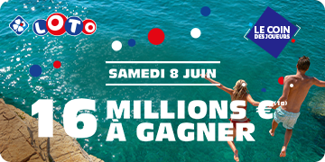 Jackpot LOTO® de 16M€ à gagner le samedi 8 juin 