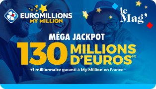 Méga Jackpot Euromillions – My Million du 29/09/23 : 130 M€ à gagner
