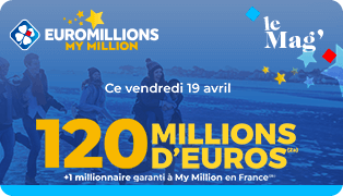 Jackpot EuroMillions – My Million de 120 millions d'euros à gagner le 20 avril 2024