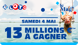 LOTO® : Jackpot de 13M€ à gagner le samedi 04 mai