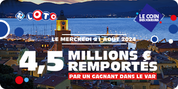 LOTO® : 4,5 M€ gagnés dans le Var le 21 août