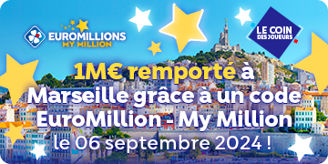 Un Marseillais remporte 1 million € avec un code My Million gagnant 