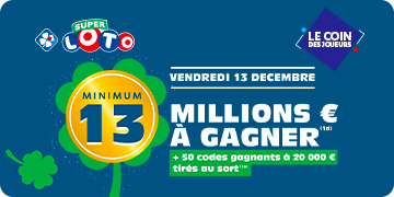 Super LOTO® : 13 M€ en jeu le vendredi 13 décembre