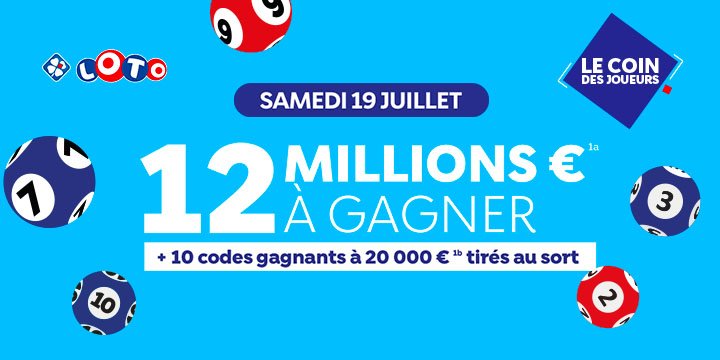 Jackpot LOTO® : 12 millions € à gagner samedi 19 juillet