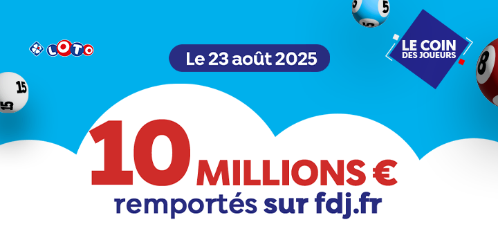 Jackpot LOTO® : 10M€ remportés samedi 23 août