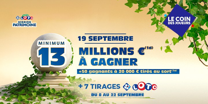 LOTO® Mission Patrimoine : 7 tirages dès le 08/09