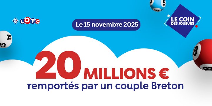 LOTO® : jackpot de 20 M€ remporté mercredi 15 novembre