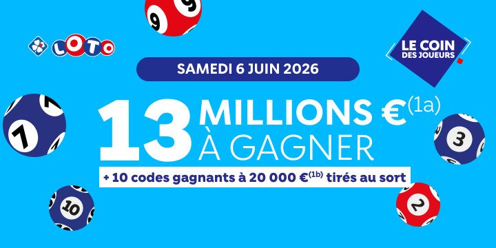 Samedi 6 juin 2026 : Loto de 13 millions d'euros à gagner 