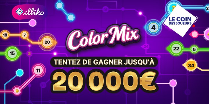 Illiko Color Mix : Tentez de gagner jusqu'à 20000 euros ! Illiko Color Mix : Tentez de gagner jusqu'à 20000 euros !